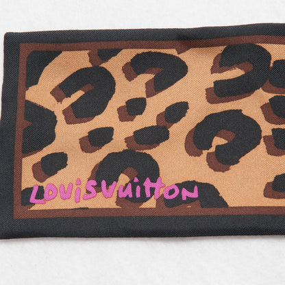 Louis Vuitton Silk Leopard Bandeau Scarf Marron 3 of 5