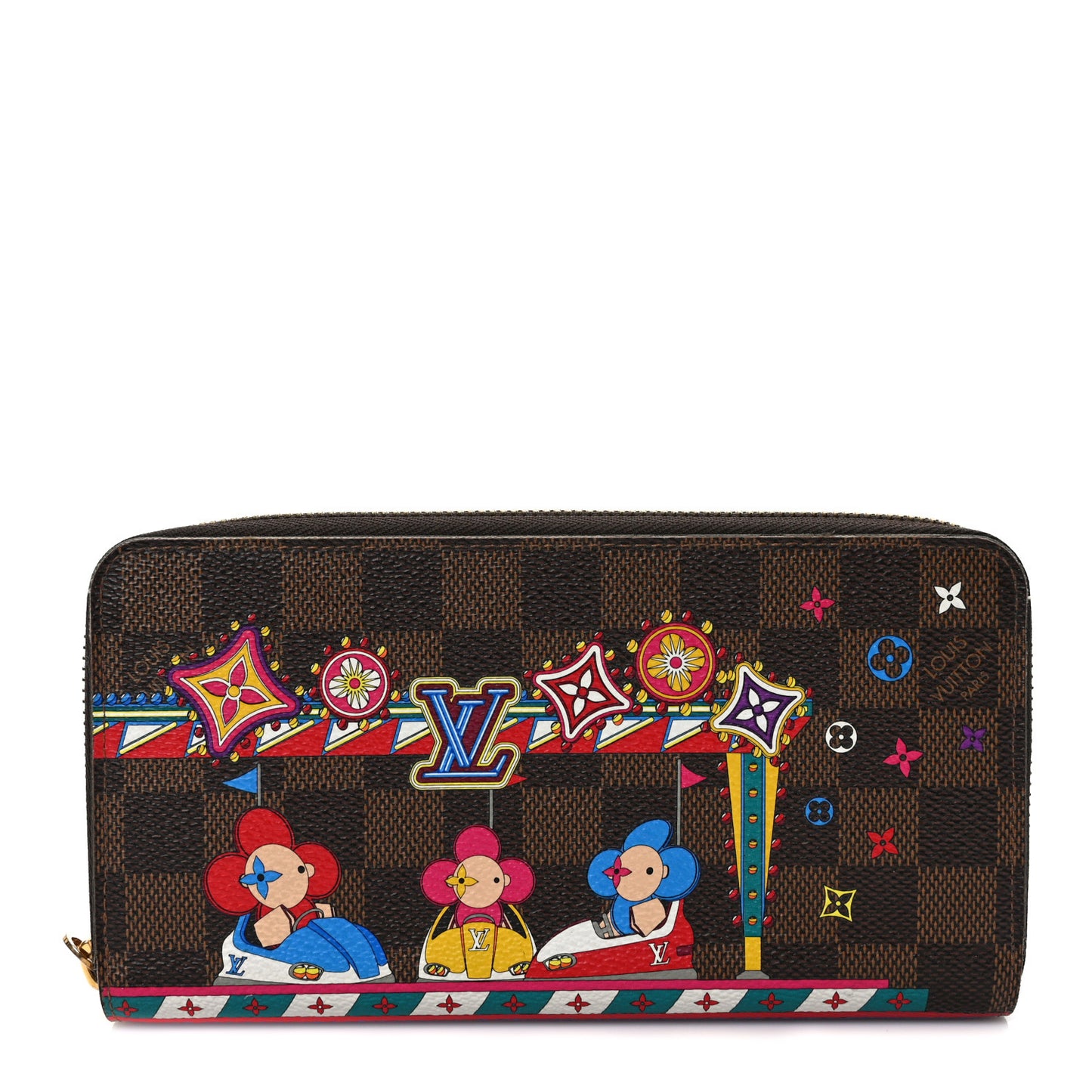 Damier Ebene 2020 Christmas Animation Bumper Cars Zippy Wallet Coquelicot