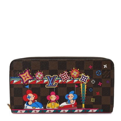 Louis Vuitton Damier Ebene 2020 Christmas Animation Bumper Cars Zippy Wallet Coquelicot 1 of 7