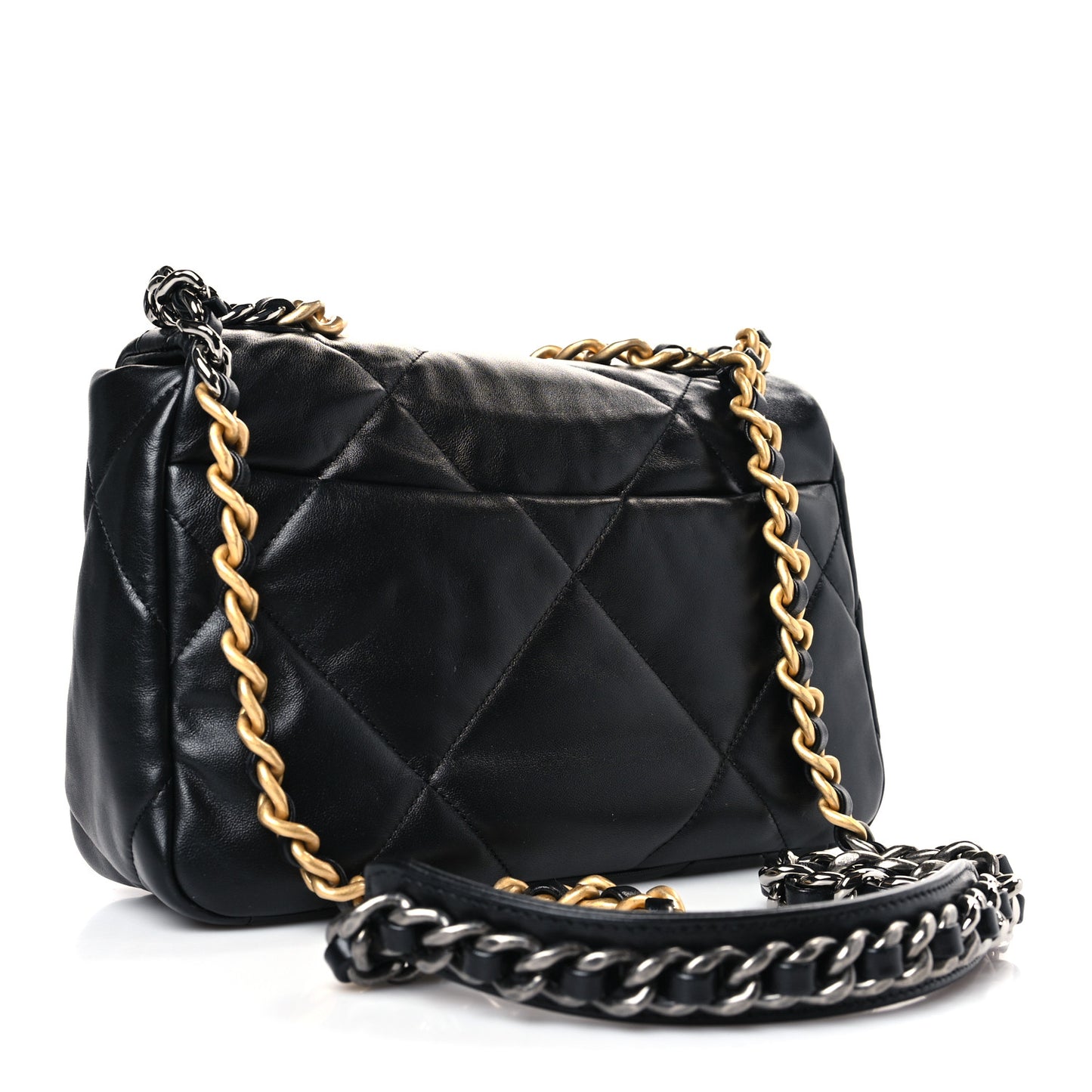 Lambskin Quilted Medium Chanel 19 Flap Black