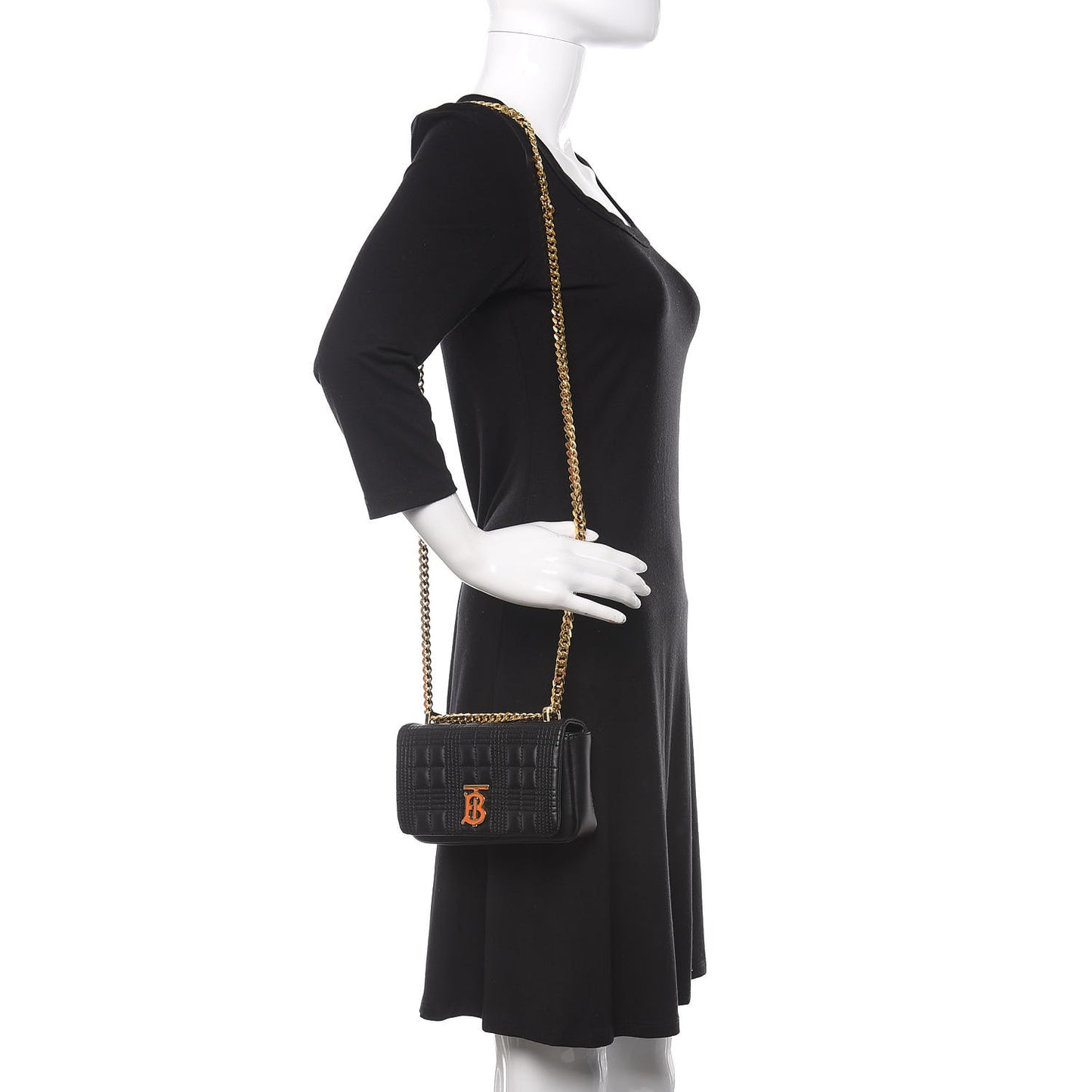 Grainy Calfskin Quilted Mini Lola Bag Black