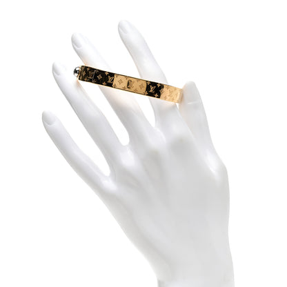 Louis Vuitton Brass Monogram Nanogram Cuff M Gold 2 of 6