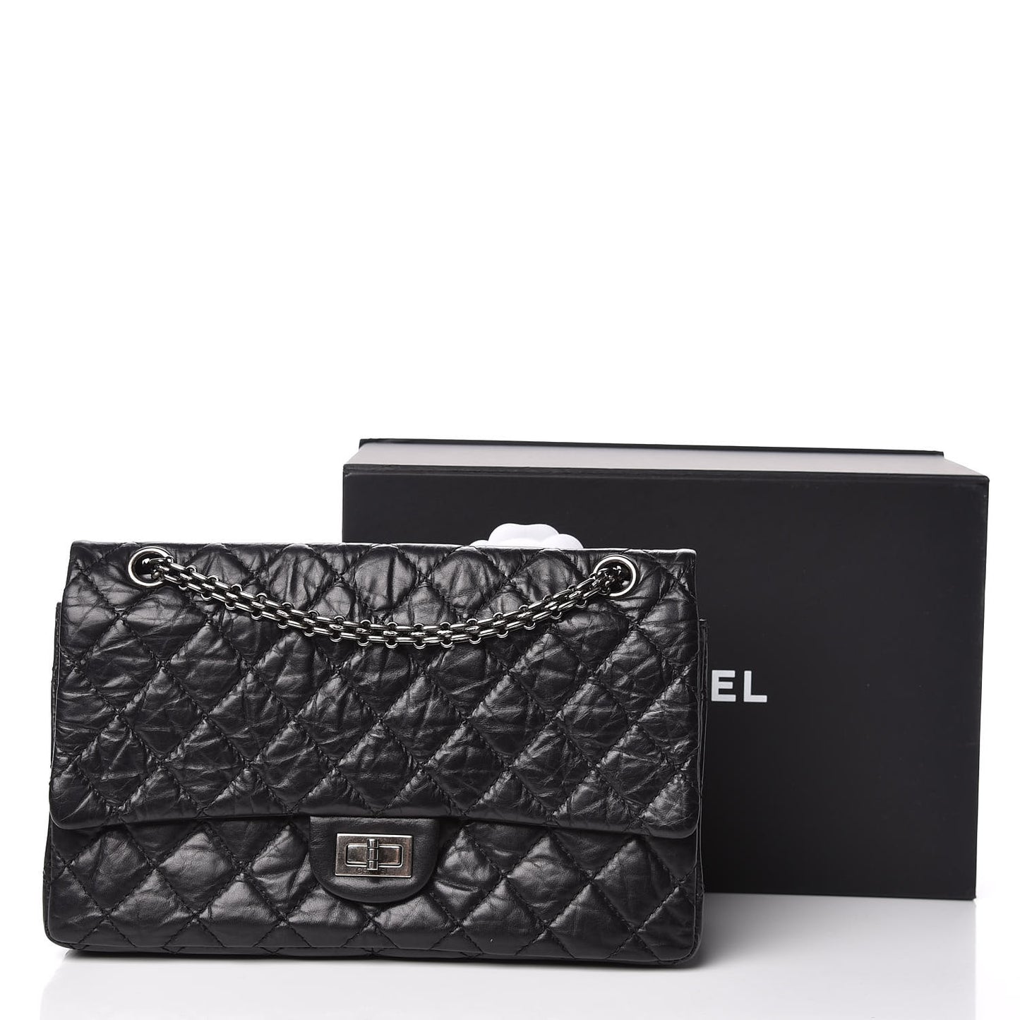 Aged Calfskin Quilted 2.55 Reissue 226 Flap Black