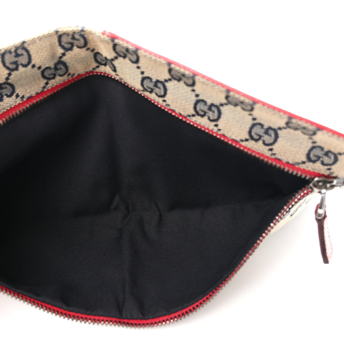Gucci GG Monogram Web Double Pocket Belt Bag Navy Red 4 of 9