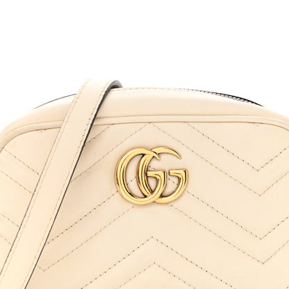 Gucci Calfskin Matelasse Mini GG Marmont Chain Shoulder Bag White 8 of 16
