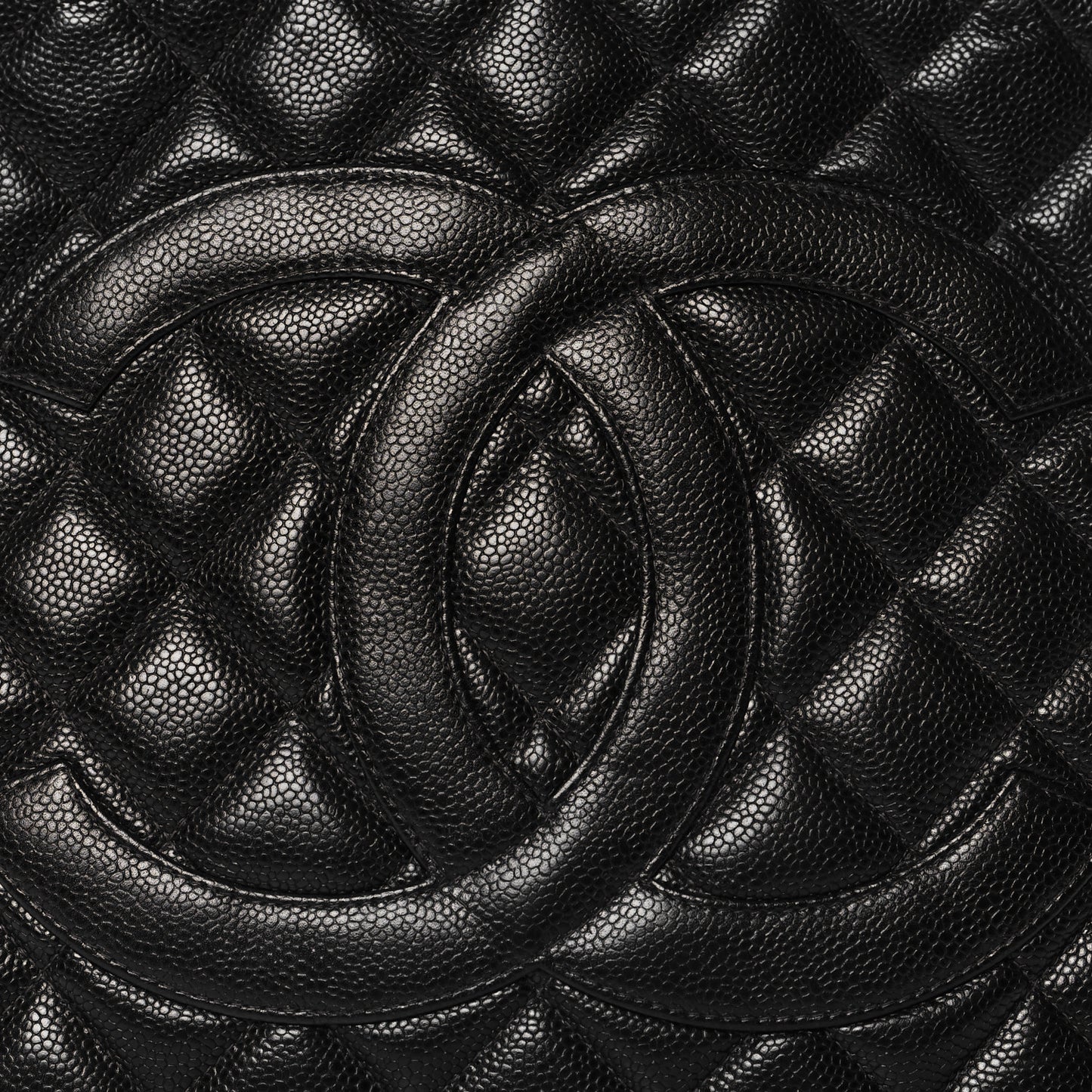 Caviar Quilted Medallion Tote Black