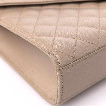 Saint Laurent Grain De Poudre Textured Mixed Matelasse Medium Triquilt Monogram Satchel Dark Beige 8 of 16