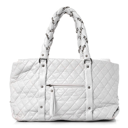 Chanel Distressed Lambskin Vintage Ligne Lady Braid XL Tote White 1 of 18