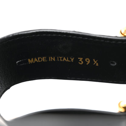 Prada Vitello Sport Metal Triangle Logo Womens Double Buckle 20mm Slide Sandals 39.5 Black 7 of 8