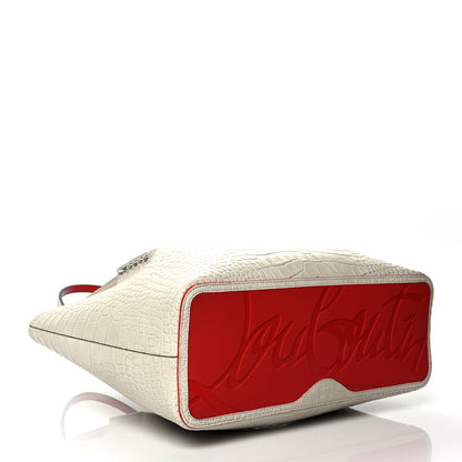 Christian Louboutin Crocodile Embossed Calfskin Spiked Cabarock Shopper Tote White 4 of 9