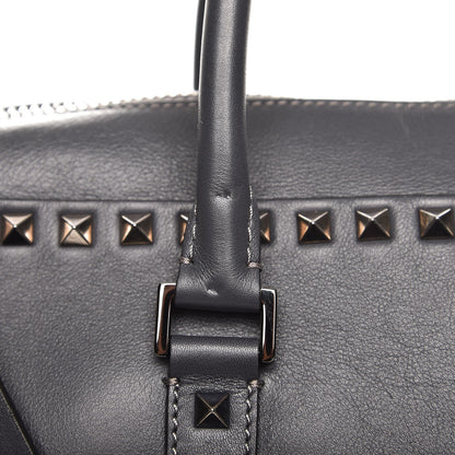 Valentino Garavani Mens Calfskin Rockstud Briefcase Grey 8 of 12
