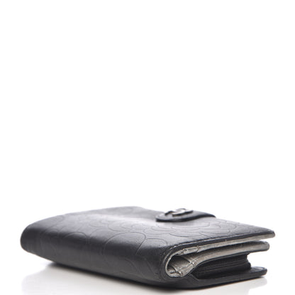 Chanel Lambskin Camellia Embossed Zipped Pocket Wallet Black 4 of 15