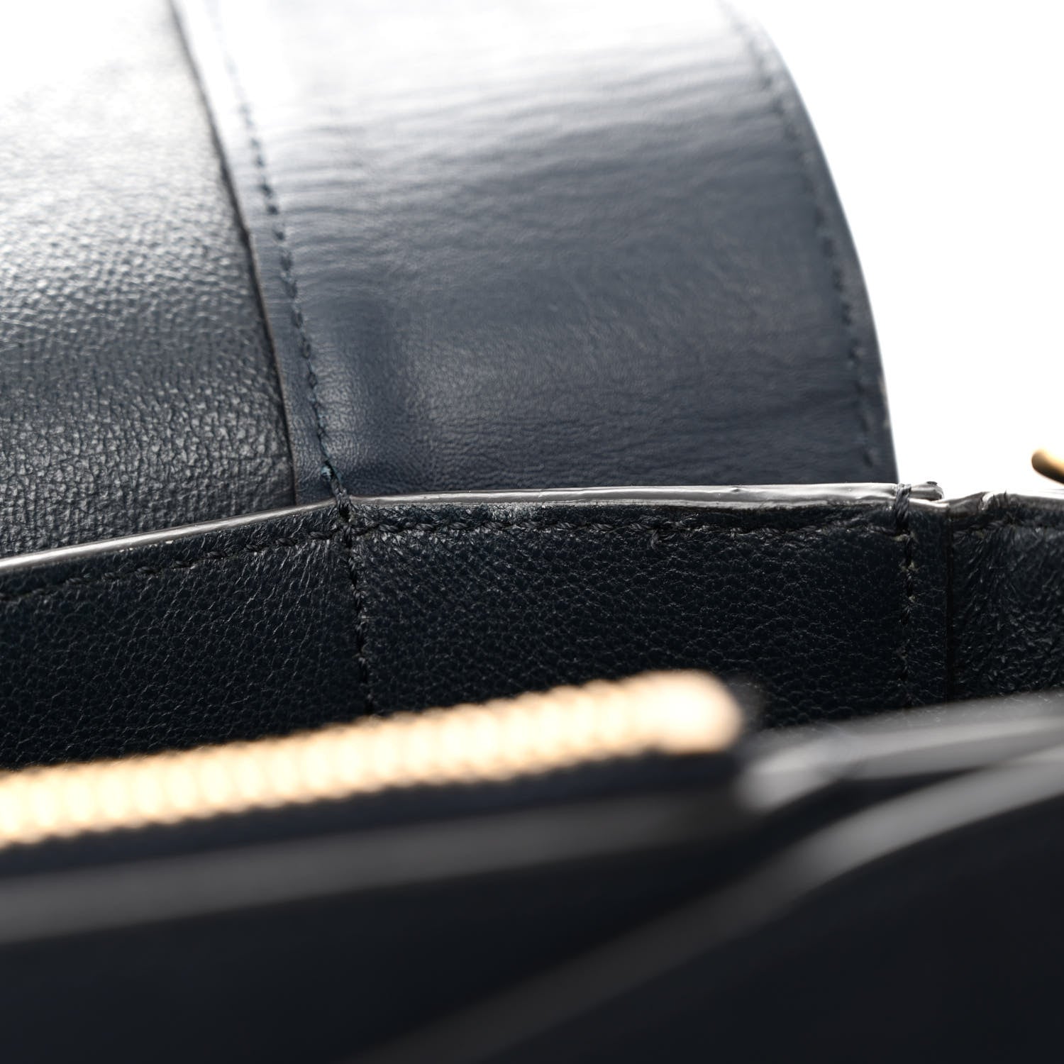 Celine Shiny Smooth Calfskin Medium Frame Shoulder Bag Black Navy 11 of 12