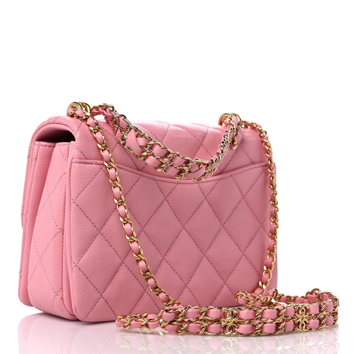 Caviar Quilted Mini Coco First Flap Pink