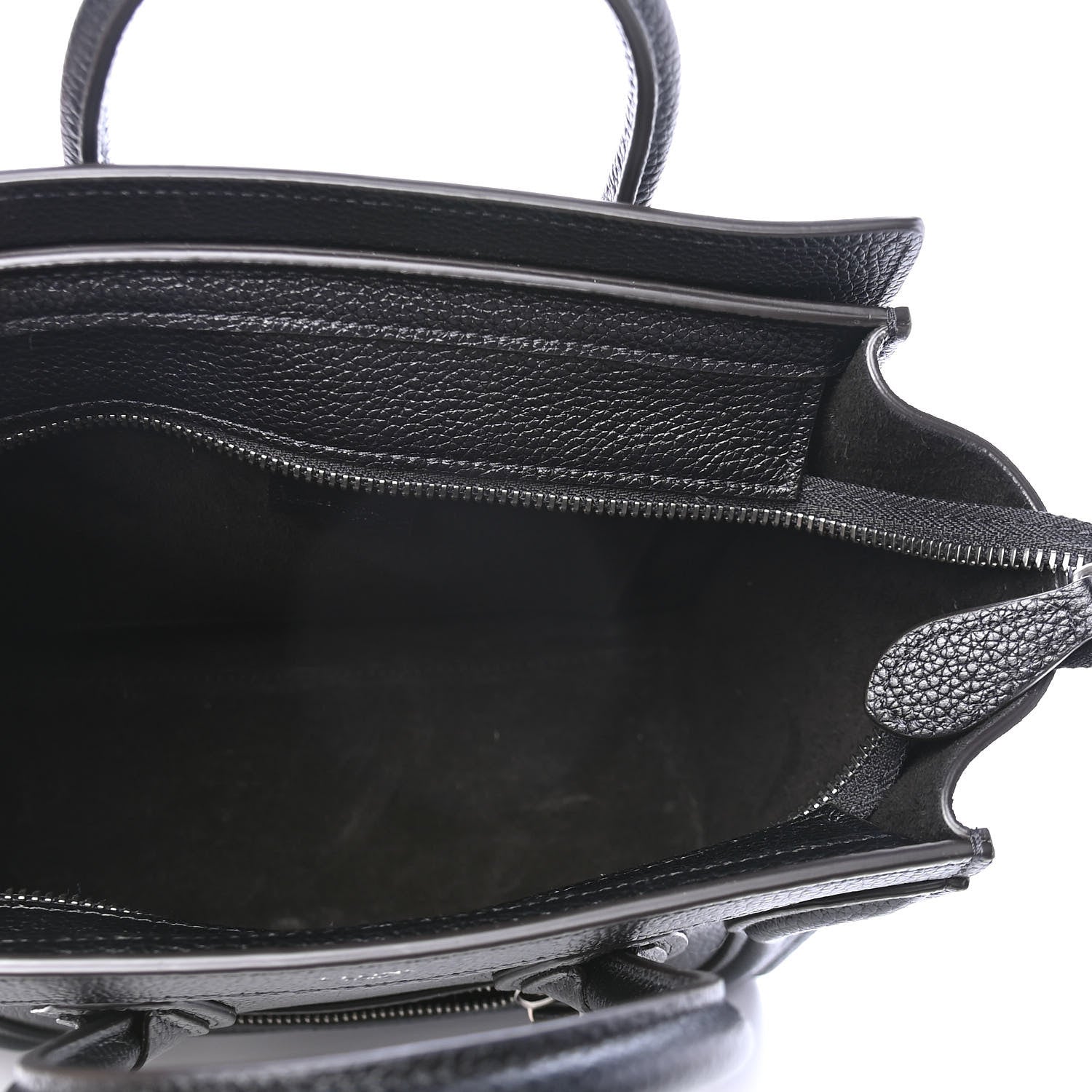 Celine Drummed Calfskin Nano Luggage Black 4 of 4