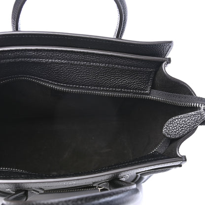 Celine Drummed Calfskin Nano Luggage Black 4 of 4