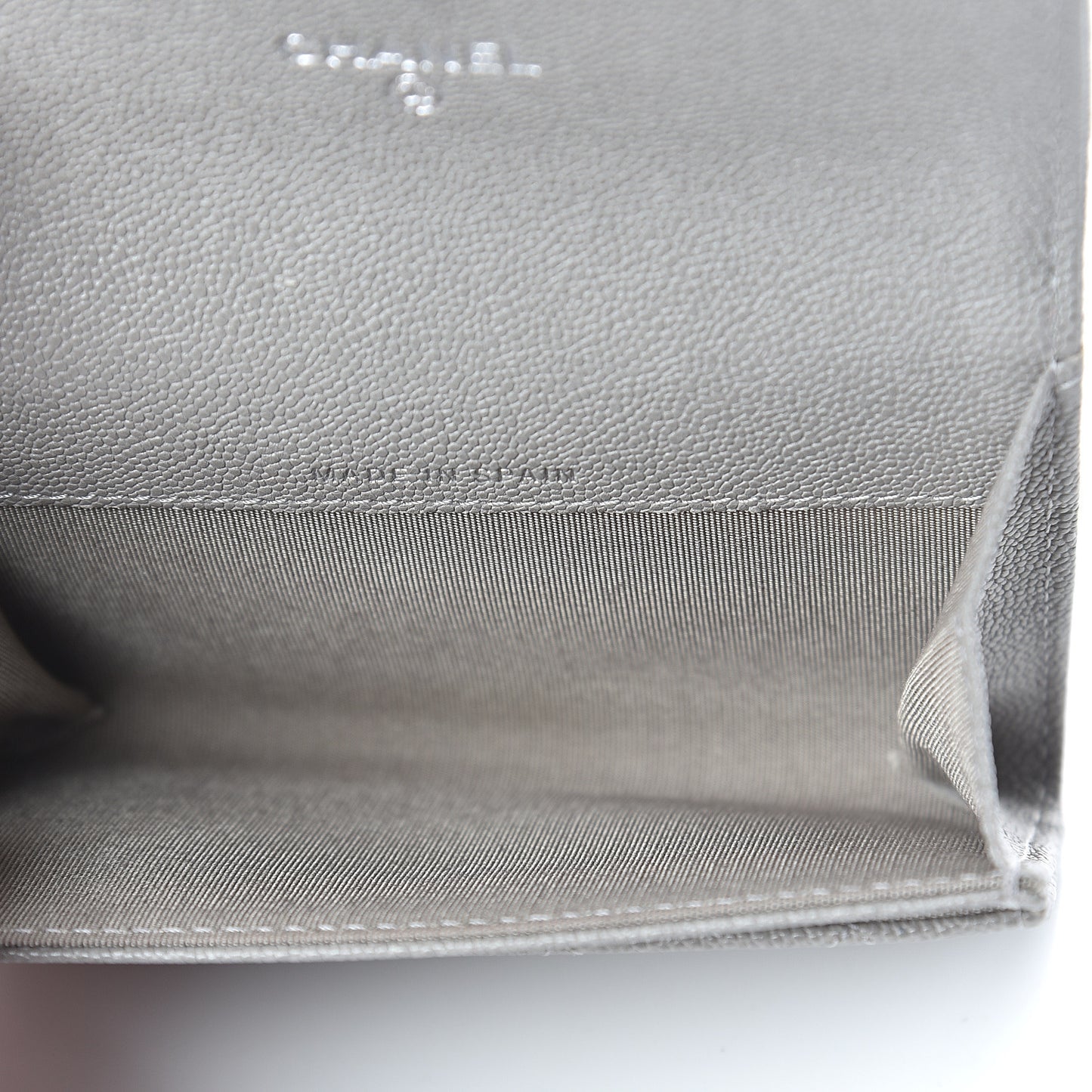 Caviar Quilted Boy Flap Card Holder Grey