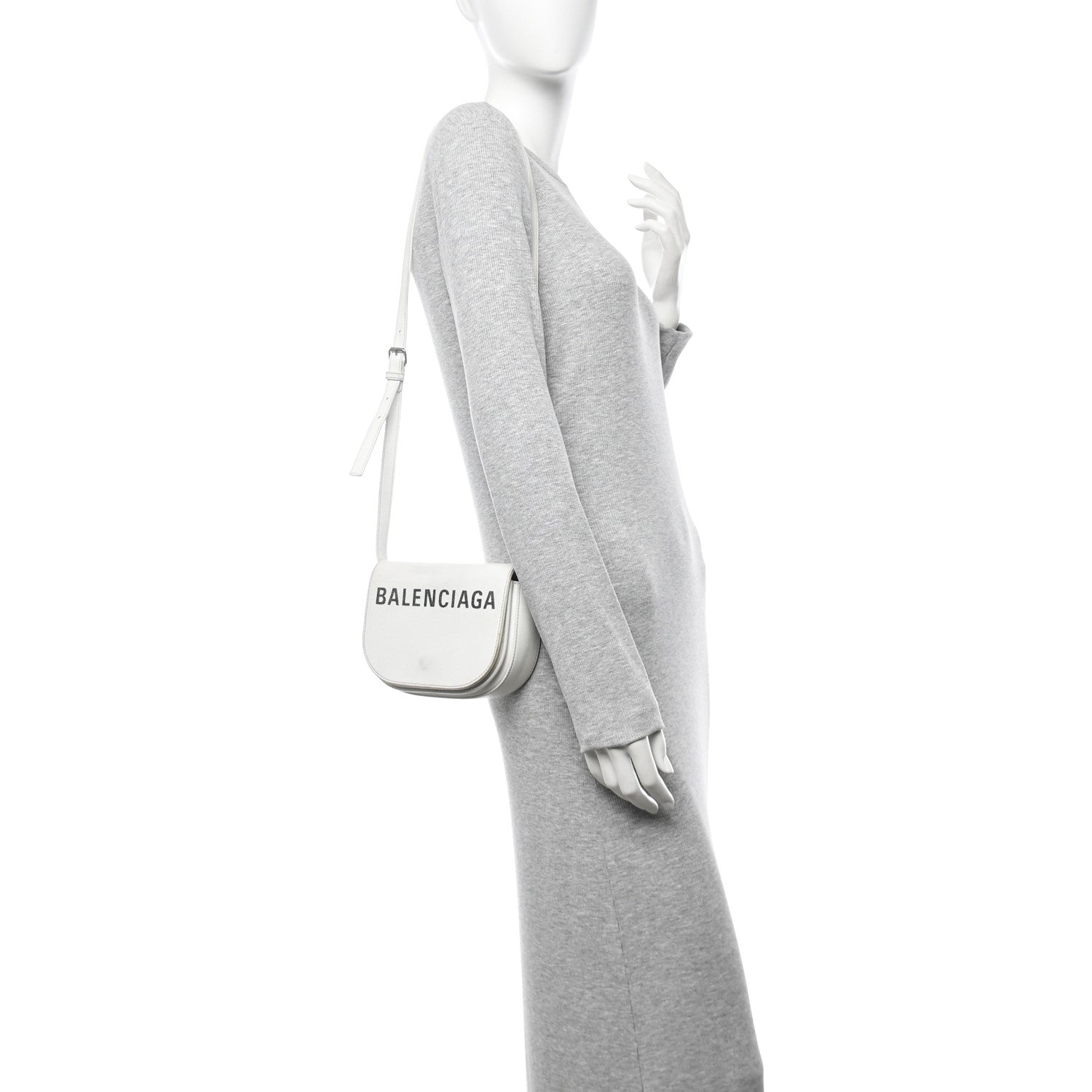 Balenciaga Grained Calfskin Logo Print Ville Day Bag XS White 2 of 14
