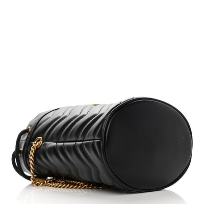 Gucci Calfskin Matelasse Mini GG Marmont 2.0 Bucket Bag Black 4 of 12