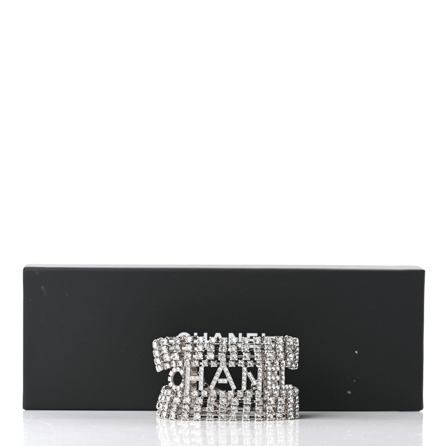 Chanel Crystal CC Logo Bracelet Silver 5 of 5