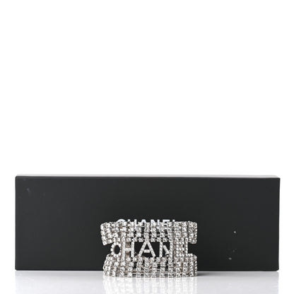 Chanel Crystal CC Logo Bracelet Silver 5 of 5