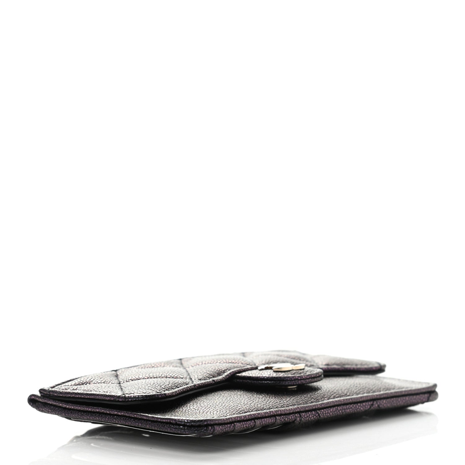 Chanel Iridescent Caviar Quilted Flap Zip Card Holder Black 4 of 8
