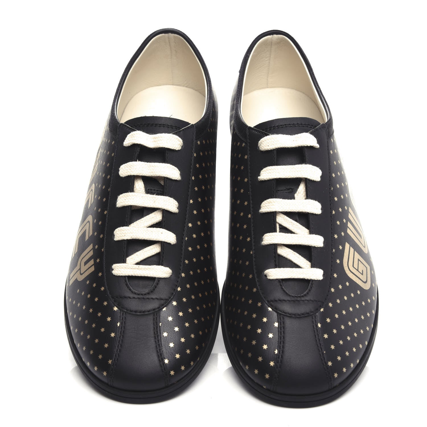 Gucci X SEGA Calfskin GUCCY Stars Mens Falacer Sneakers 7 Black 5 of 10
