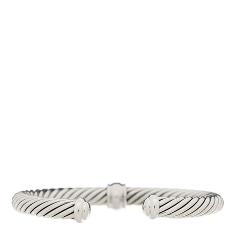 Sterling Silver Diamond 7mm Cable Classics Station Bracelet