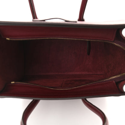 Celine Drummed Calfskin Micro Luggage Light Burgundy 4 of 8