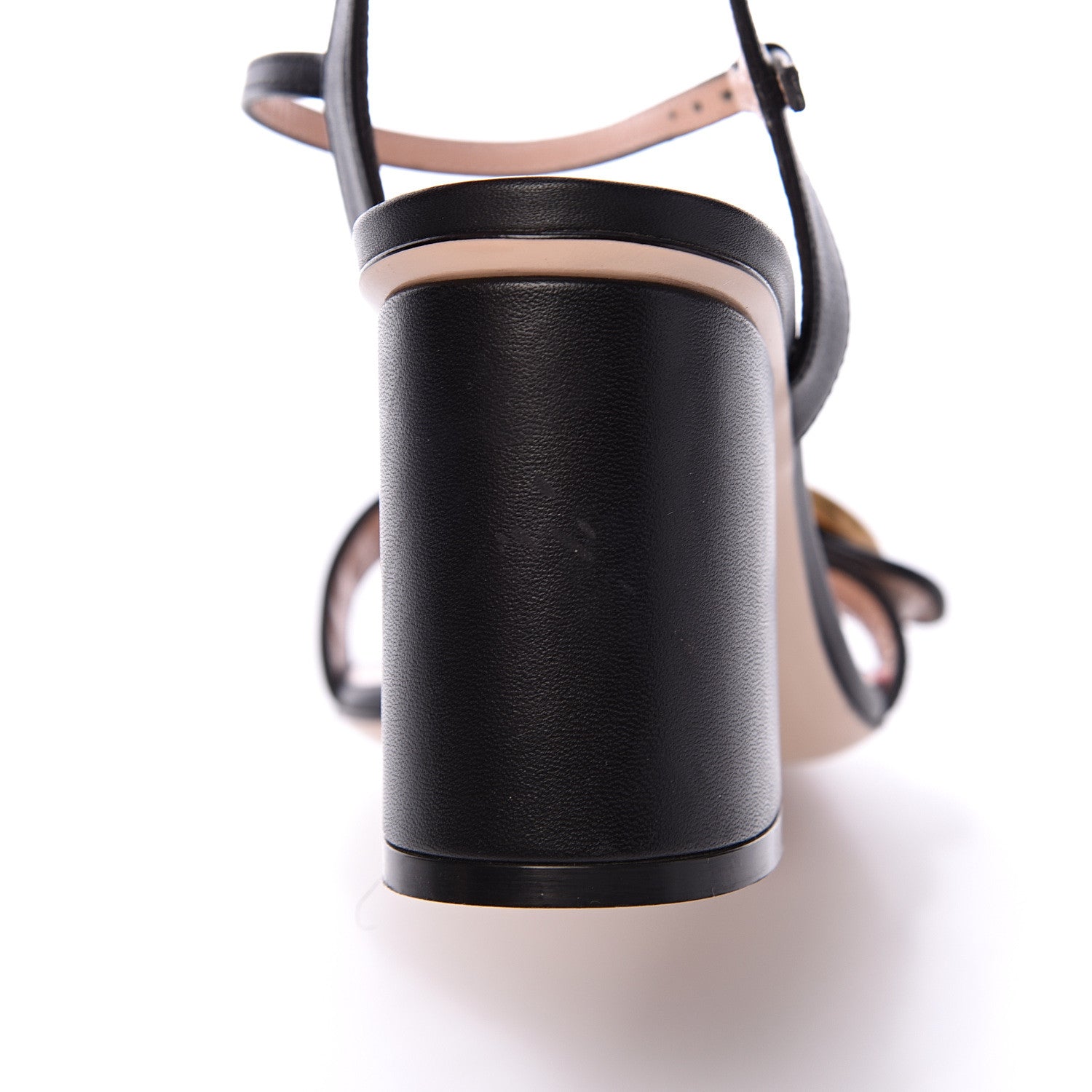 Gucci Lifford Calfskin GG Marmont Ankle Wrap 75mm Sandals 37.5 Black 11 of 11