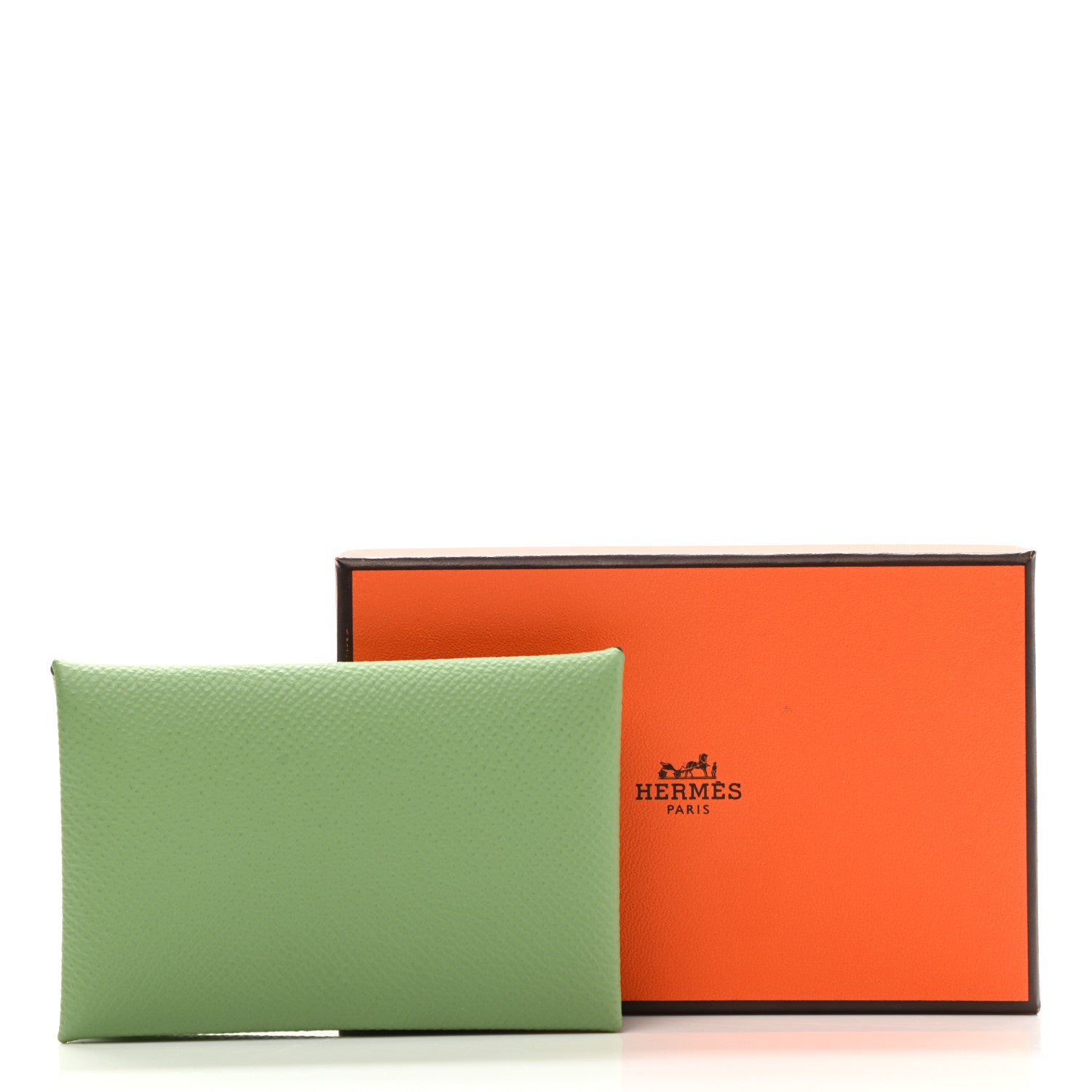Hermes Epsom Calvi Card Case Vert Criquet 8 of 8