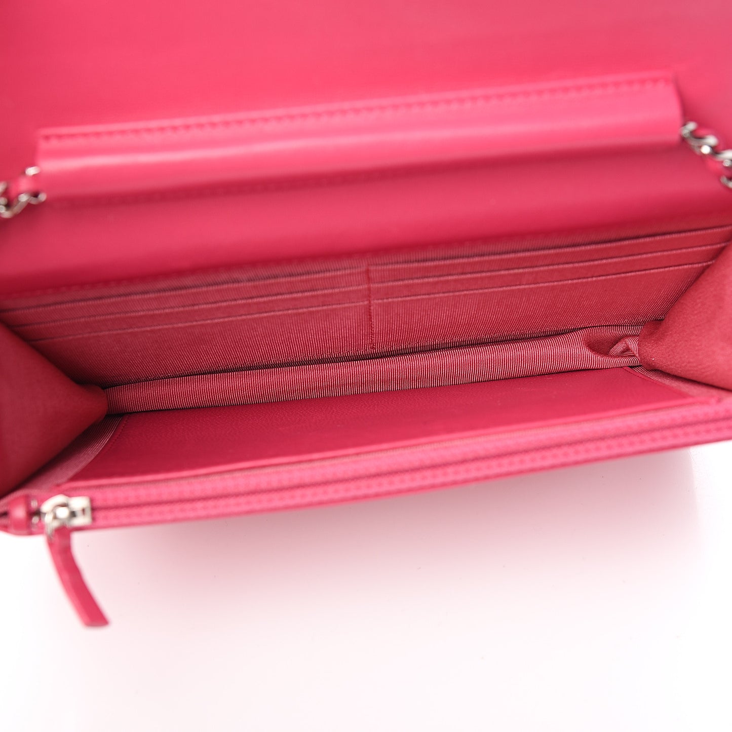 Lambskin Quilted Wallet On Chain WOC Pink