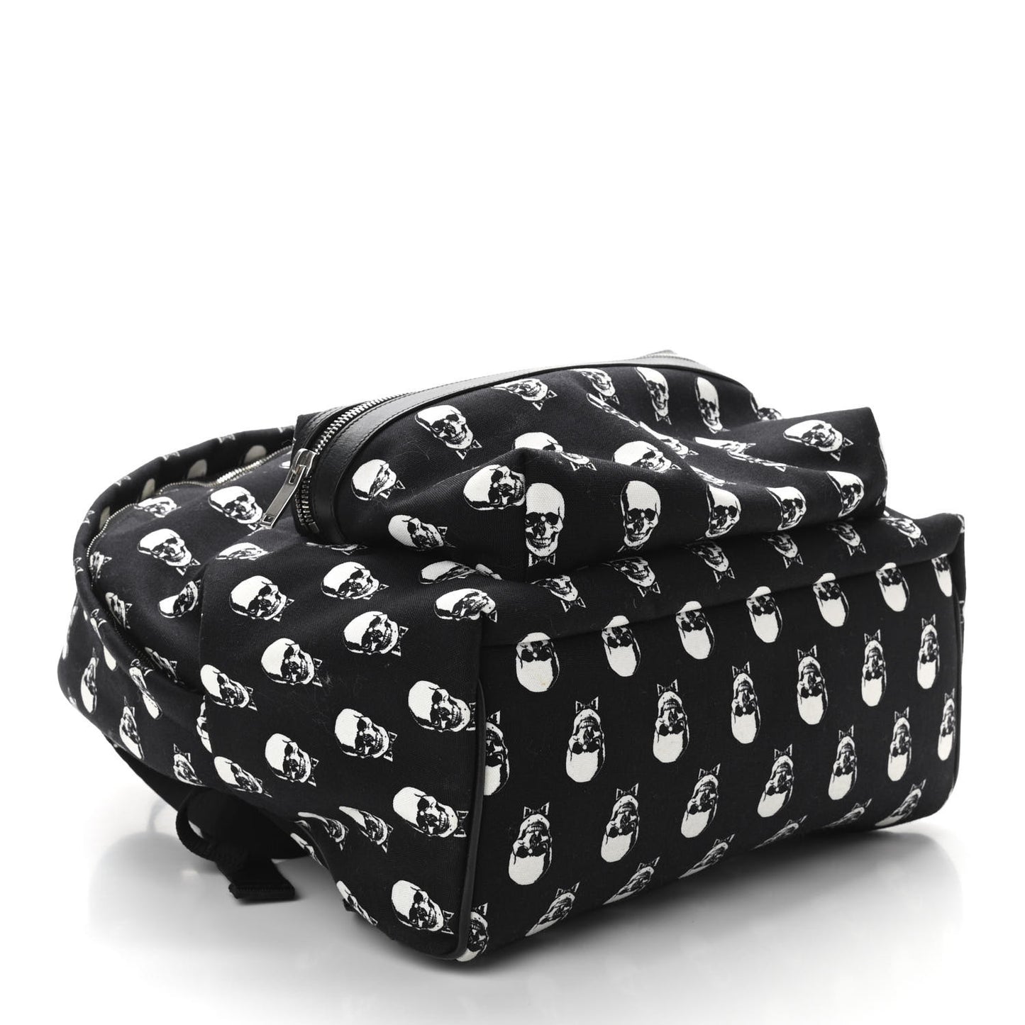 Canvas Skull Print City Backpack Black