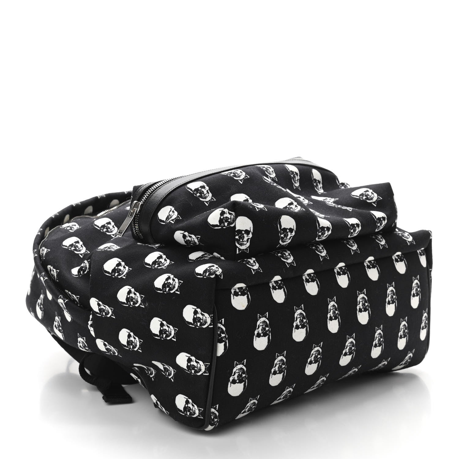 Saint Laurent Canvas Skull Print City Backpack Black 4 of 10
