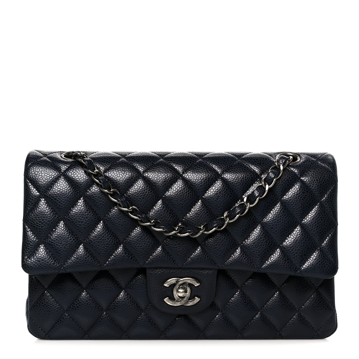 Chanel Caviar Quilted Medium Double Flap Navy 1 of 10