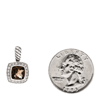 David Yurman Sterling Silver Diamond Smoky Quartz 7mm Petite Albion Pendant 2 of 4