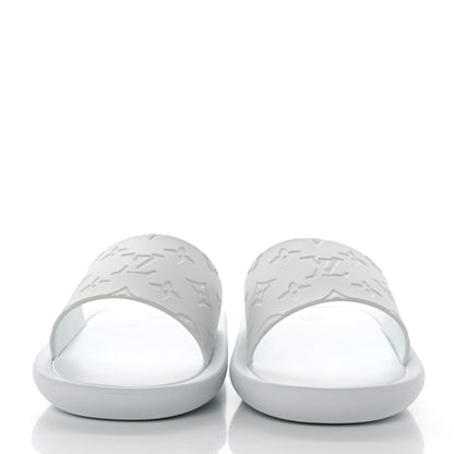 Louis Vuitton Rubber Monogram Embossed Sunbath Flat Mule 40 White 2 of 8