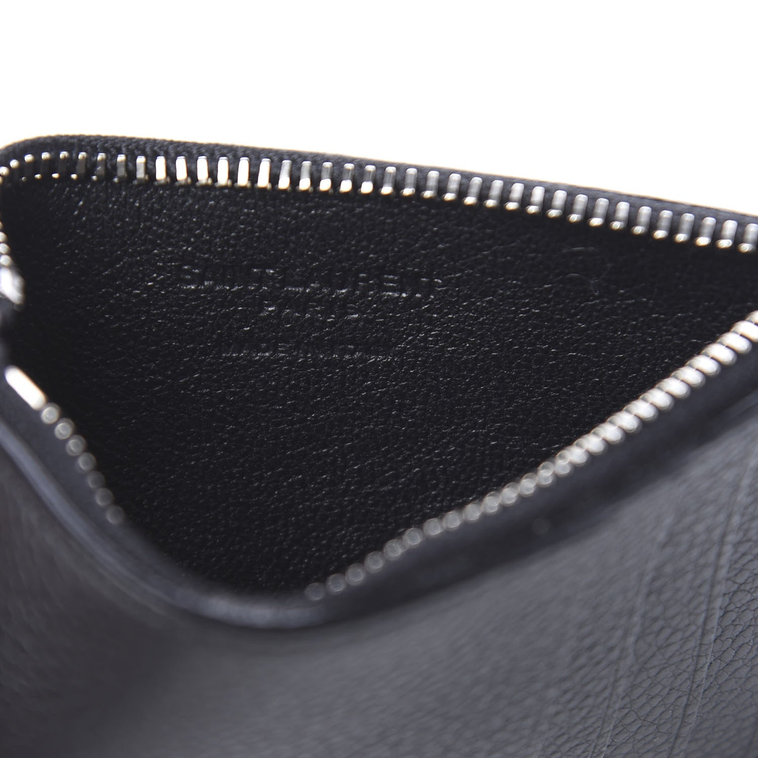 Saint Laurent Grained Calfskin 5 Fragments Zip Pouch Card Holder Black 6 of 8