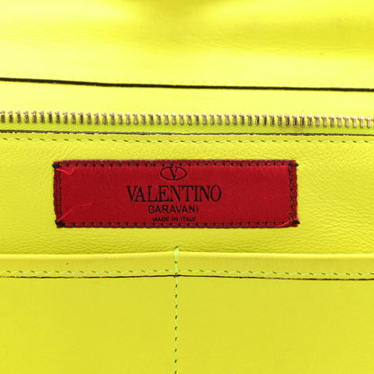 Valentino Garavani Vitello Medium Rockstud Tote Yellow Fluo 6 of 14