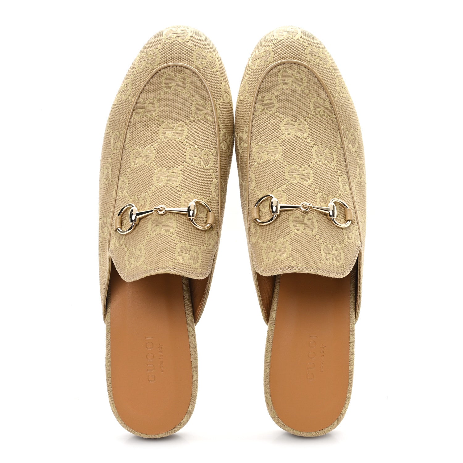 Gucci Canvas GG Monogram Womens Princetown Slippers 40 Egypt Salt 2 of 10