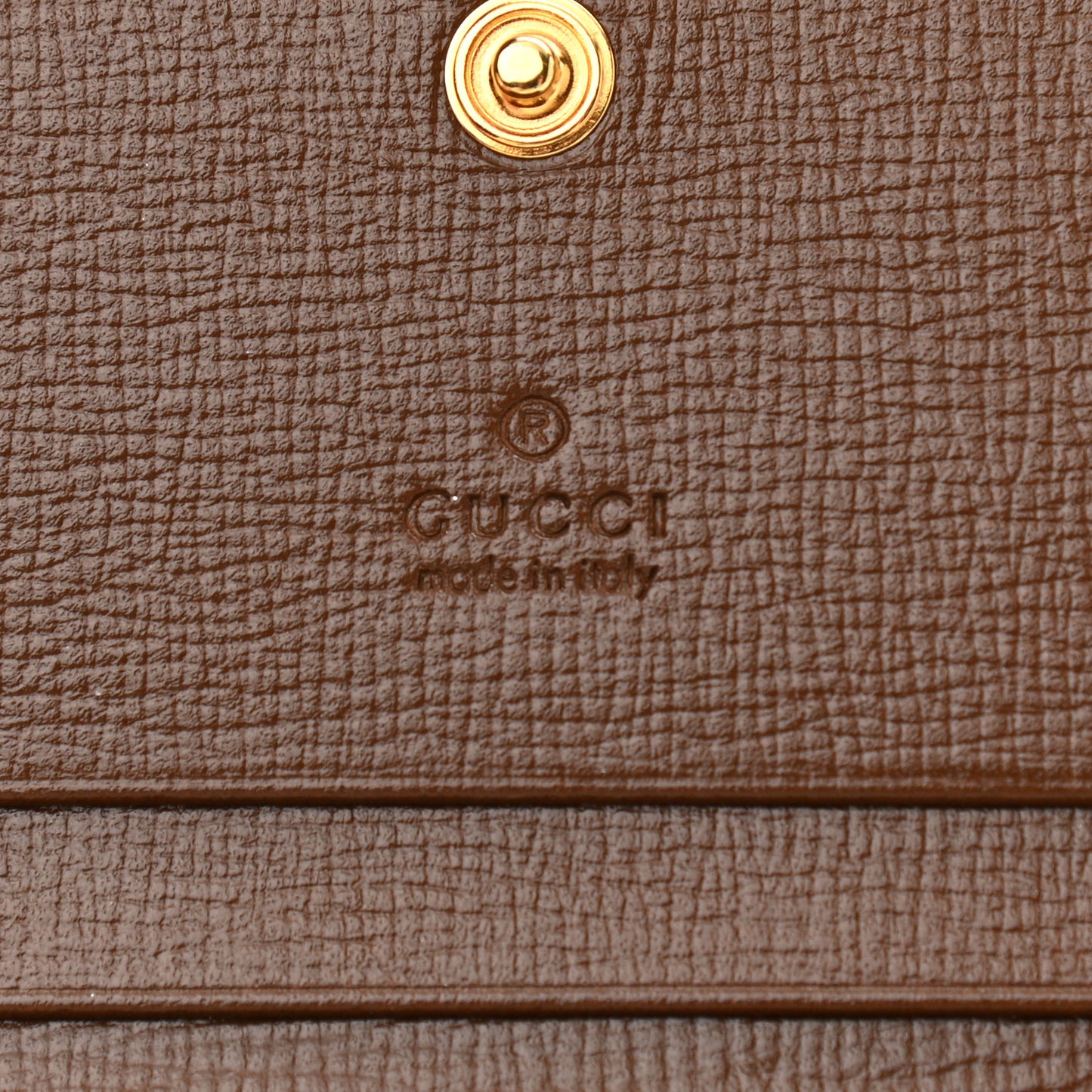 GG Supreme Monogram Horsebit 1955 Card Case Wallet Beige Ebony Brown Sugar