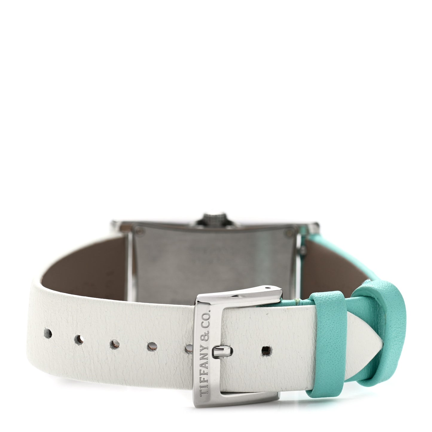 Stainless Steel Calfskin 22mm East West 2-Hand Quartz Watch Tiffany Blue