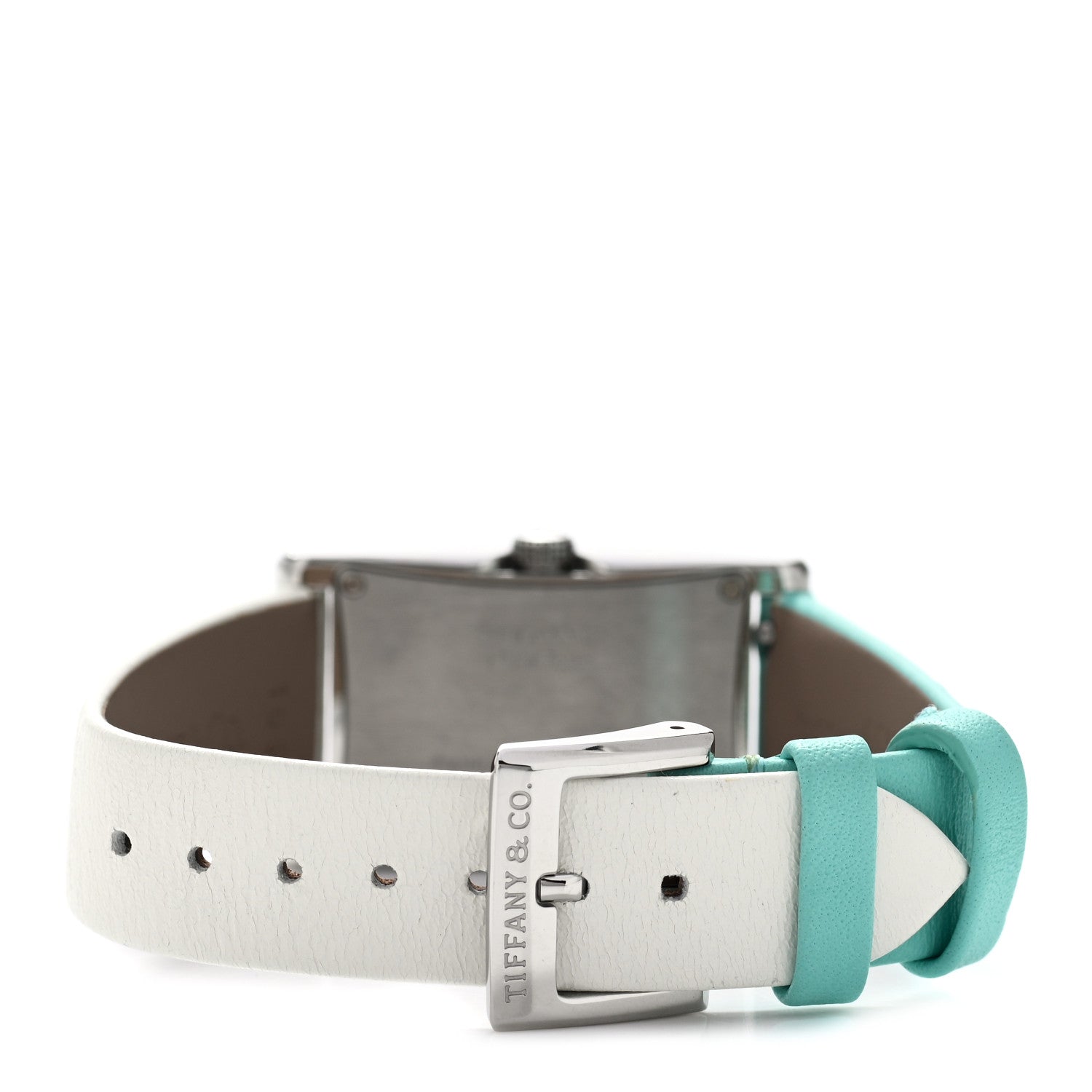 Tiffany Stainless Steel Calfskin 22mm East West 2-Hand Quartz Watch Tiffany Blue 3 of 5
