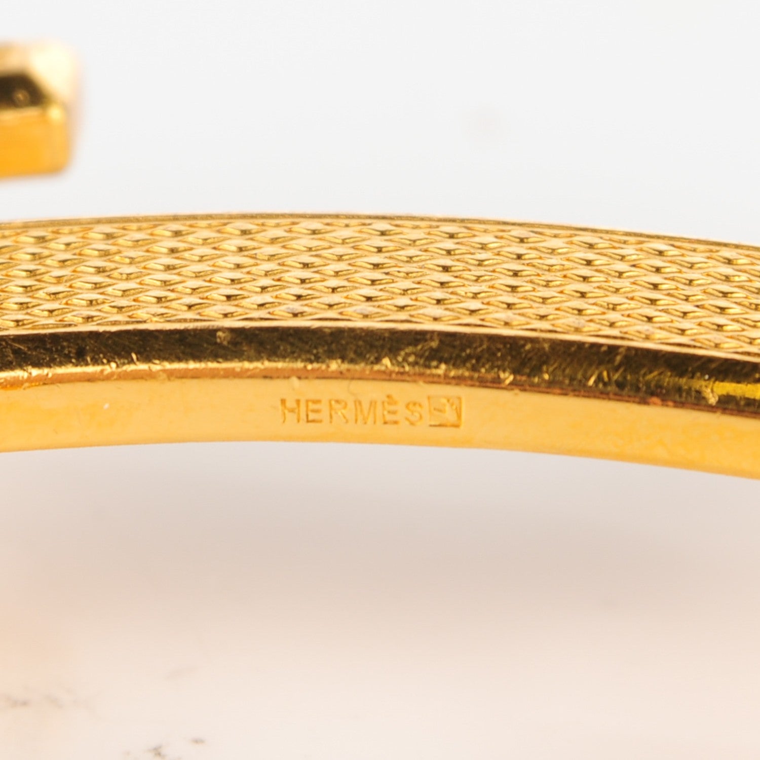 Hermes Guilloche 32mm H Belt Buckle Gold 4 of 4
