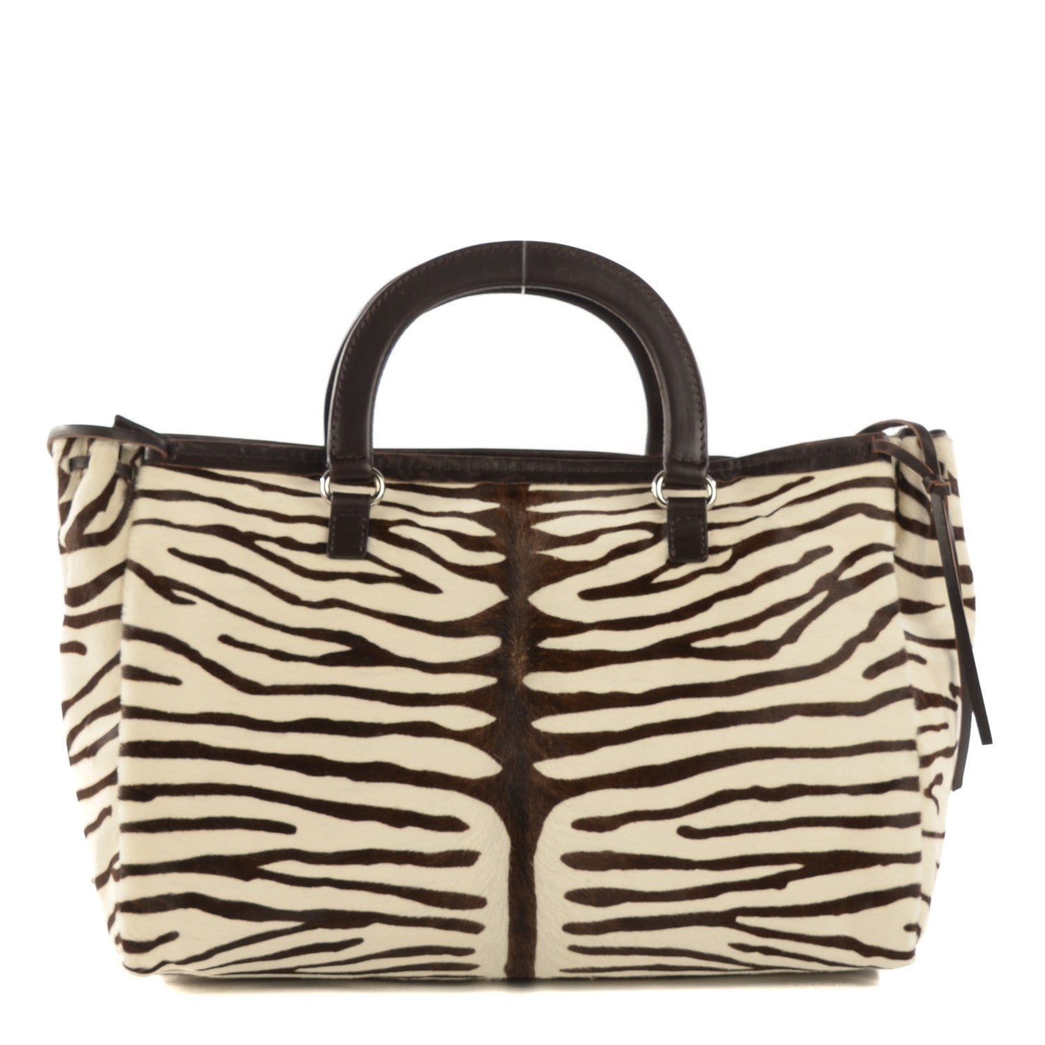 Prada Calf Hair Zebra Print Tote White Moro 1 of 9