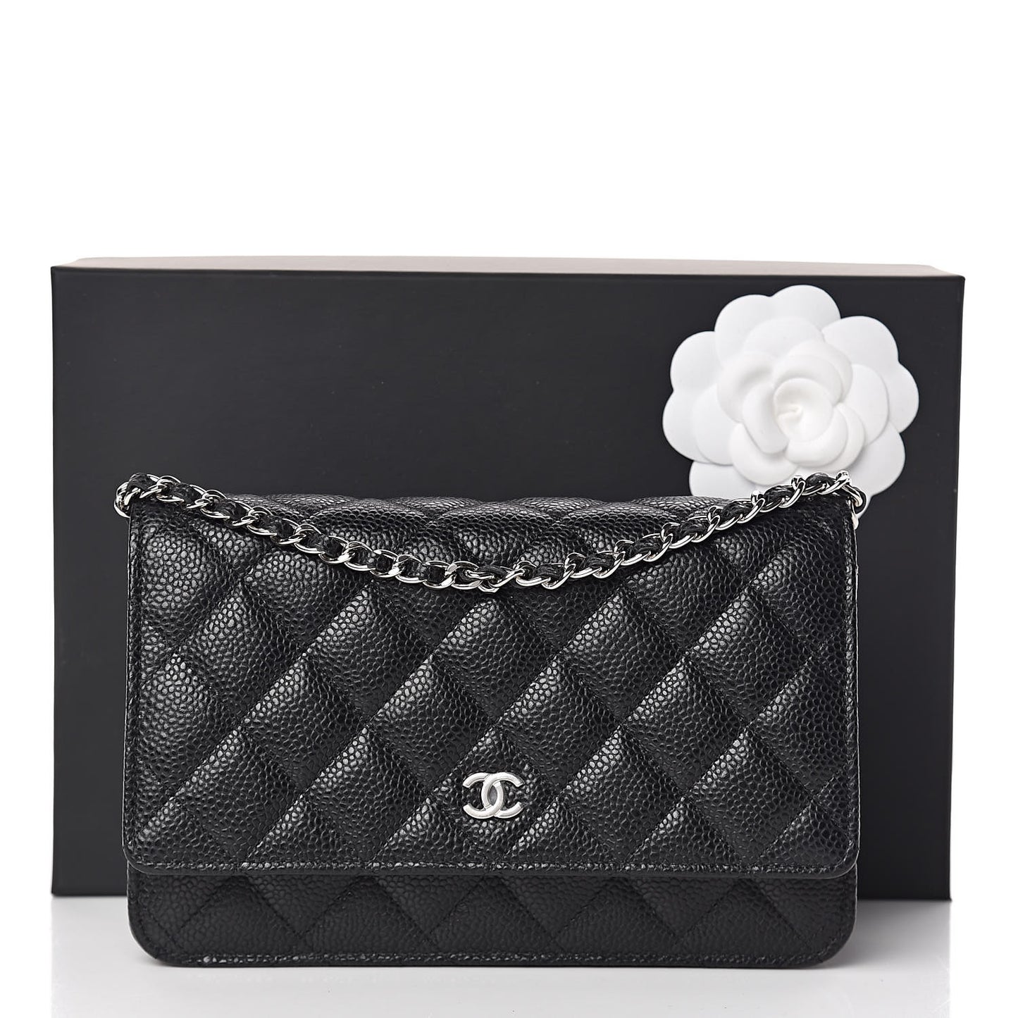 Caviar Quilted Wallet On Chain WOC Black