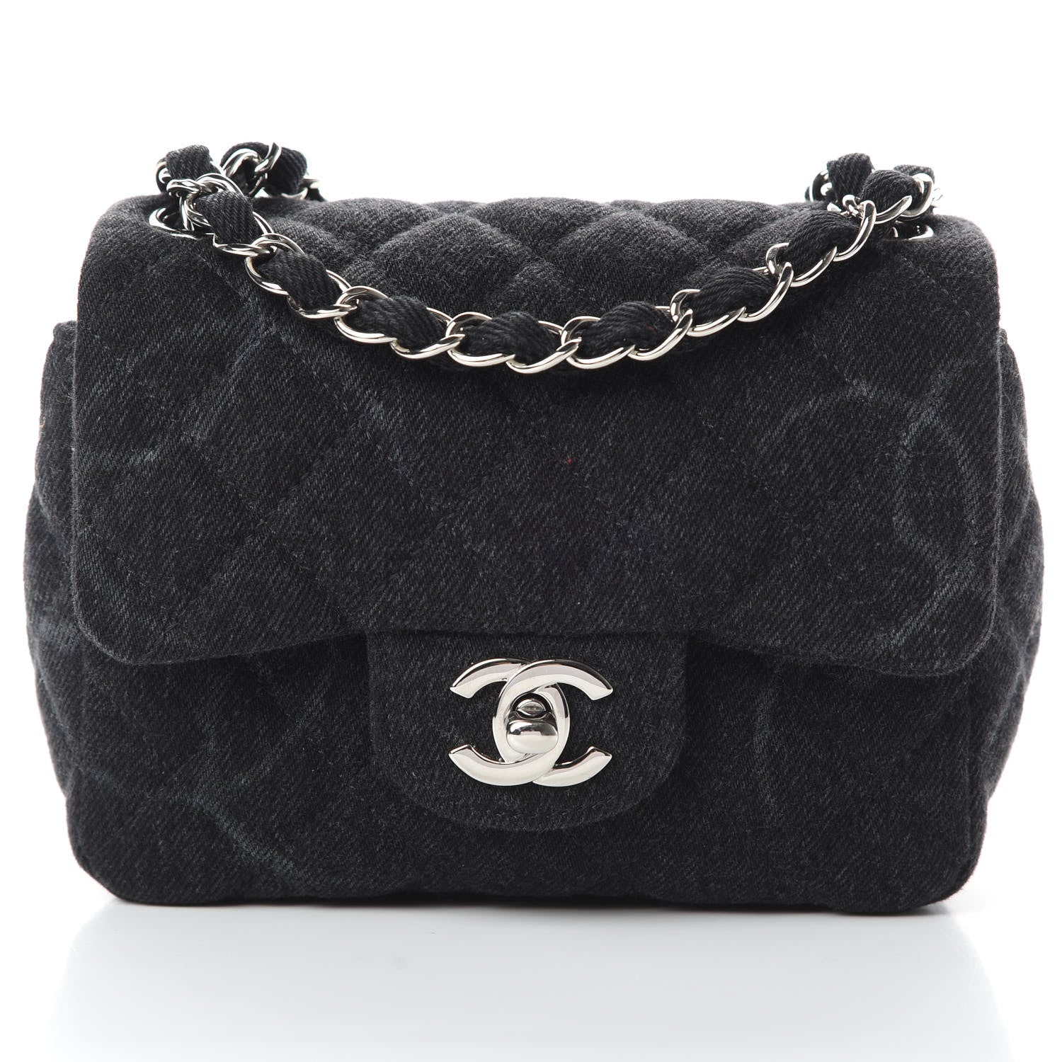 Chanel Denim CC Quilted Mini Square Flap Black 8 of 11