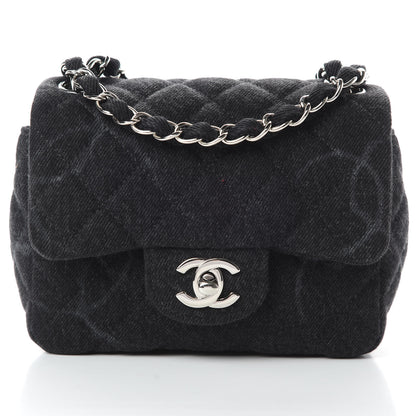 Chanel Denim CC Quilted Mini Square Flap Black 8 of 11