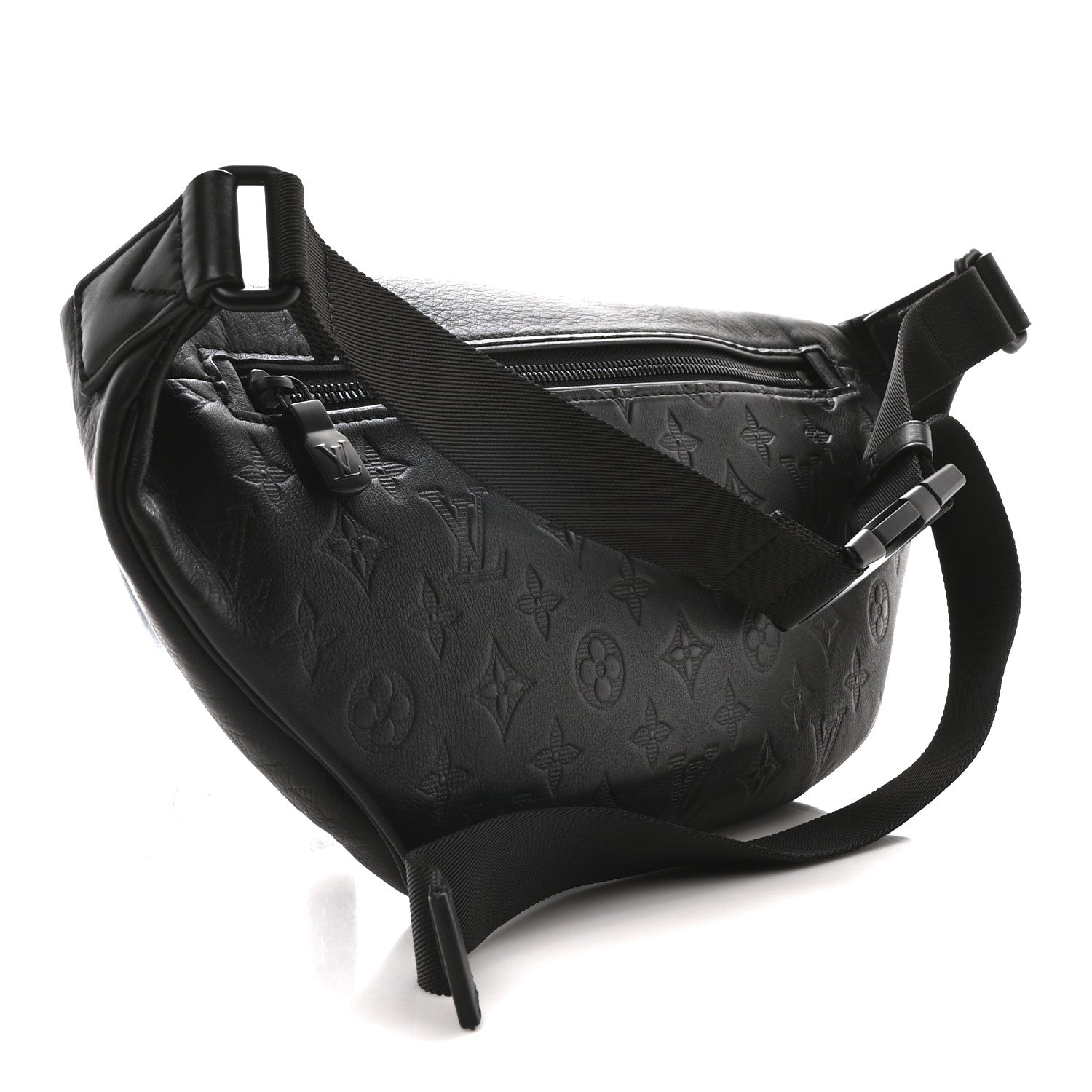 Louis Vuitton Calfskin Monogram Shadow Discovery Bumbag Black 3 of 9