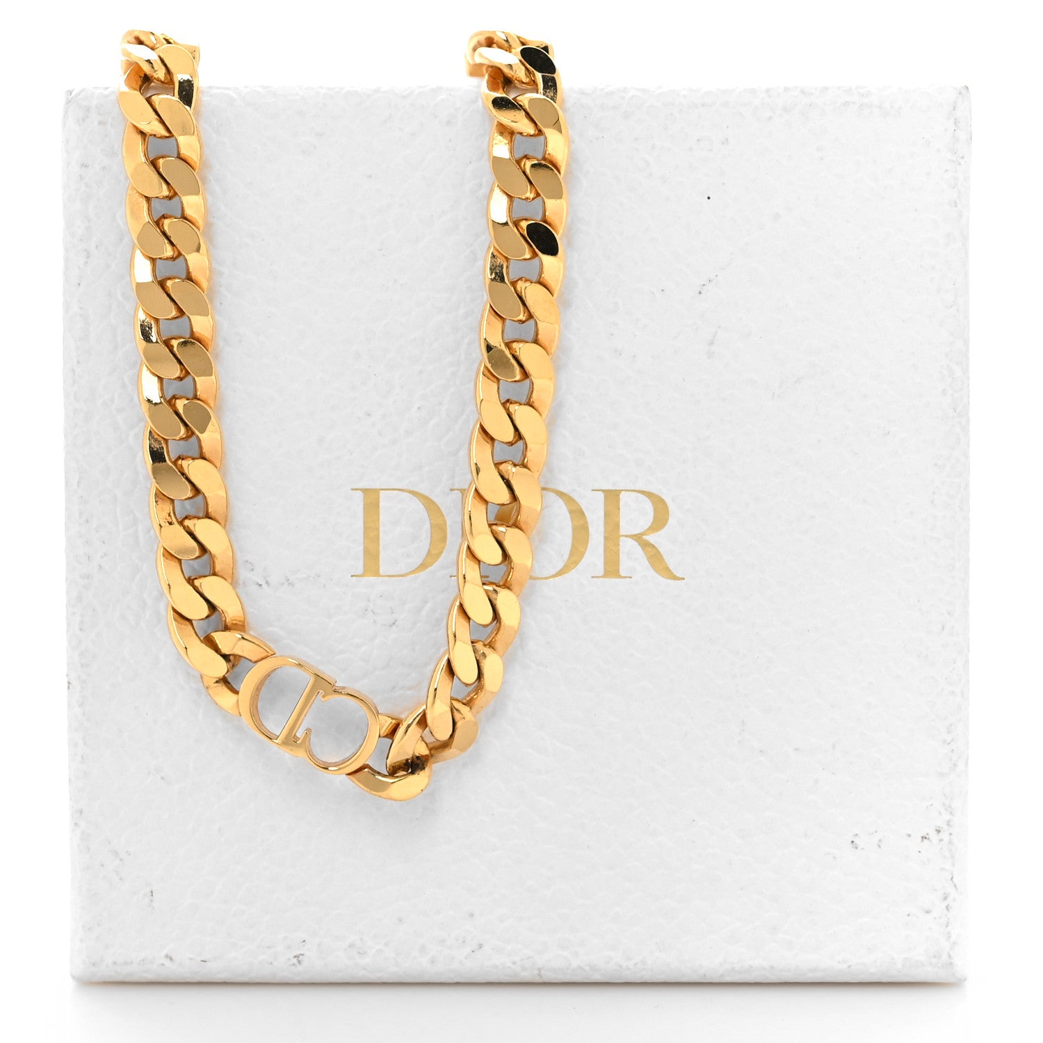 Christian Dior Metal CD Choker Necklace Gold 6 of 6
